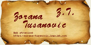 Zorana Tušanović vizit kartica